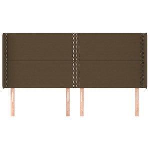vidaXL Wingback Headboard Dark Brown 203x16x118/128 cm Fabric
