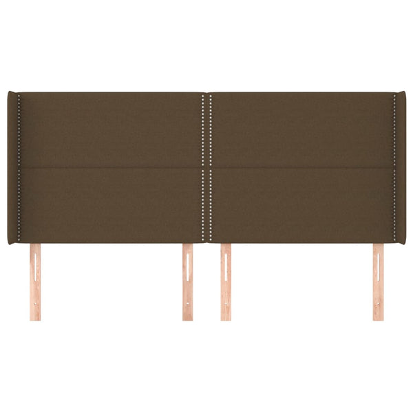 vidaXL Wingback Headboard Dark Brown 203x16x118/128 cm Fabric
