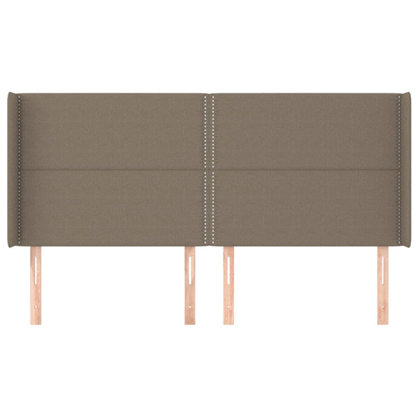 vidaXL Wingback Headboard Taupe 203x16x118/128 cm Fabric