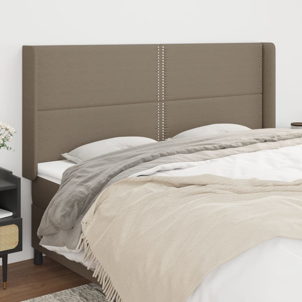 vidaXL Wingback Headboard Taupe 203x16x118/128 cm Fabric