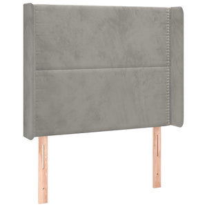 vidaXL Wingback Headboard Light Grey 83x16x118/128 cm Velvet