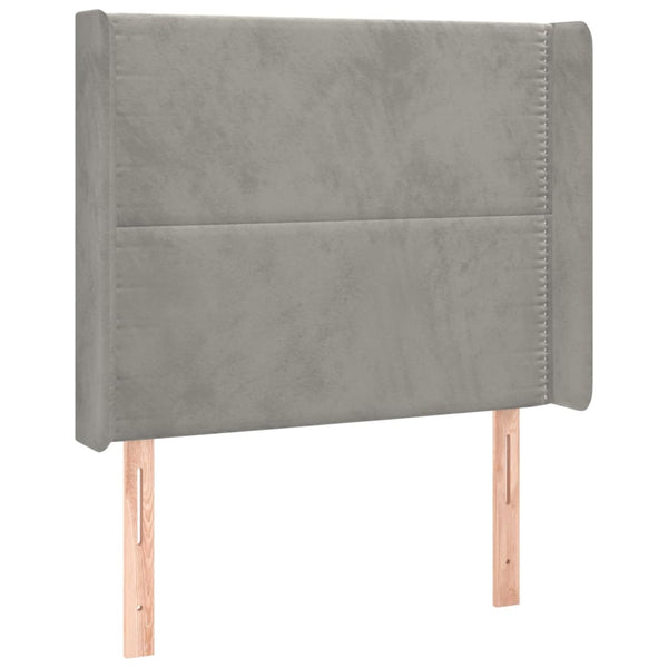 vidaXL Wingback Headboard Light Grey 83x16x118/128 cm Velvet