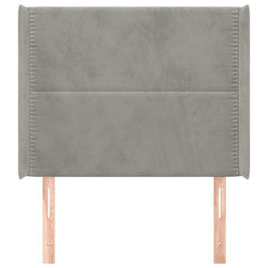 vidaXL Wingback Headboard Light Grey 83x16x118/128 cm Velvet