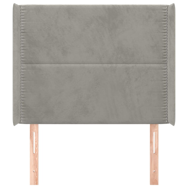 vidaXL Wingback Headboard Light Grey 83x16x118/128 cm Velvet