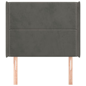 vidaXL Wingback Headboard Dark Grey 83x16x118/128 cm Velvet