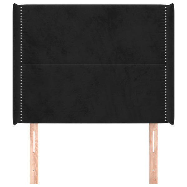 vidaXL Wingback Headboard Black 83x16x118/128 cm Velvet