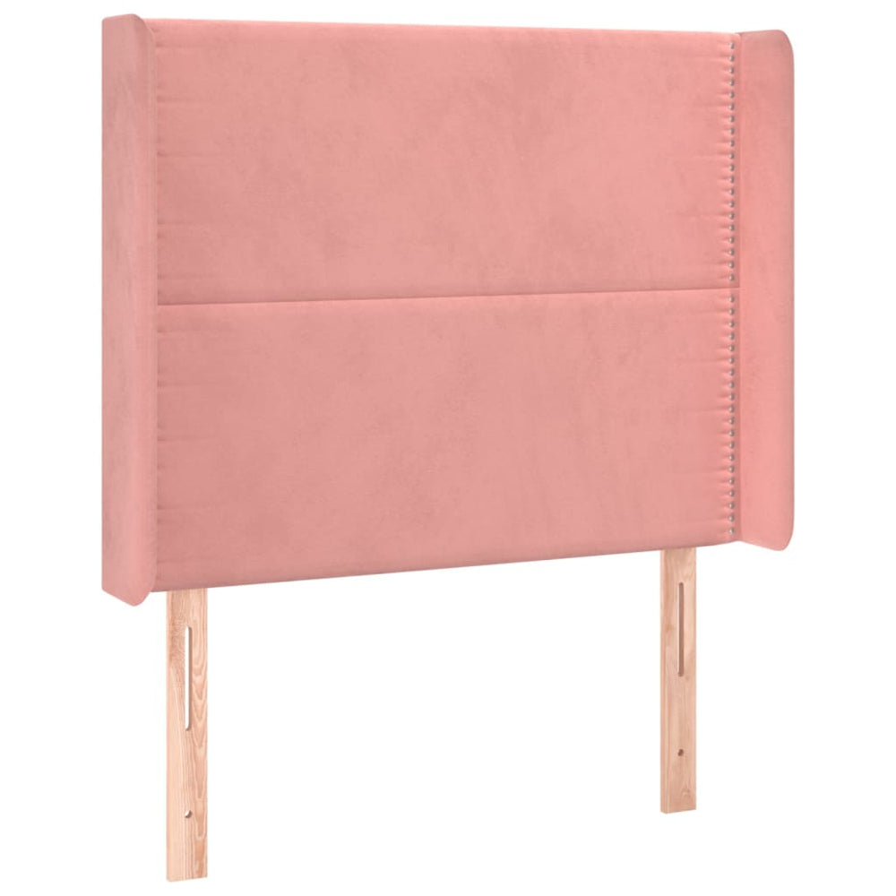 vidaXL Wingback Headboard Pink 83x16x118/128 cm Velvet
