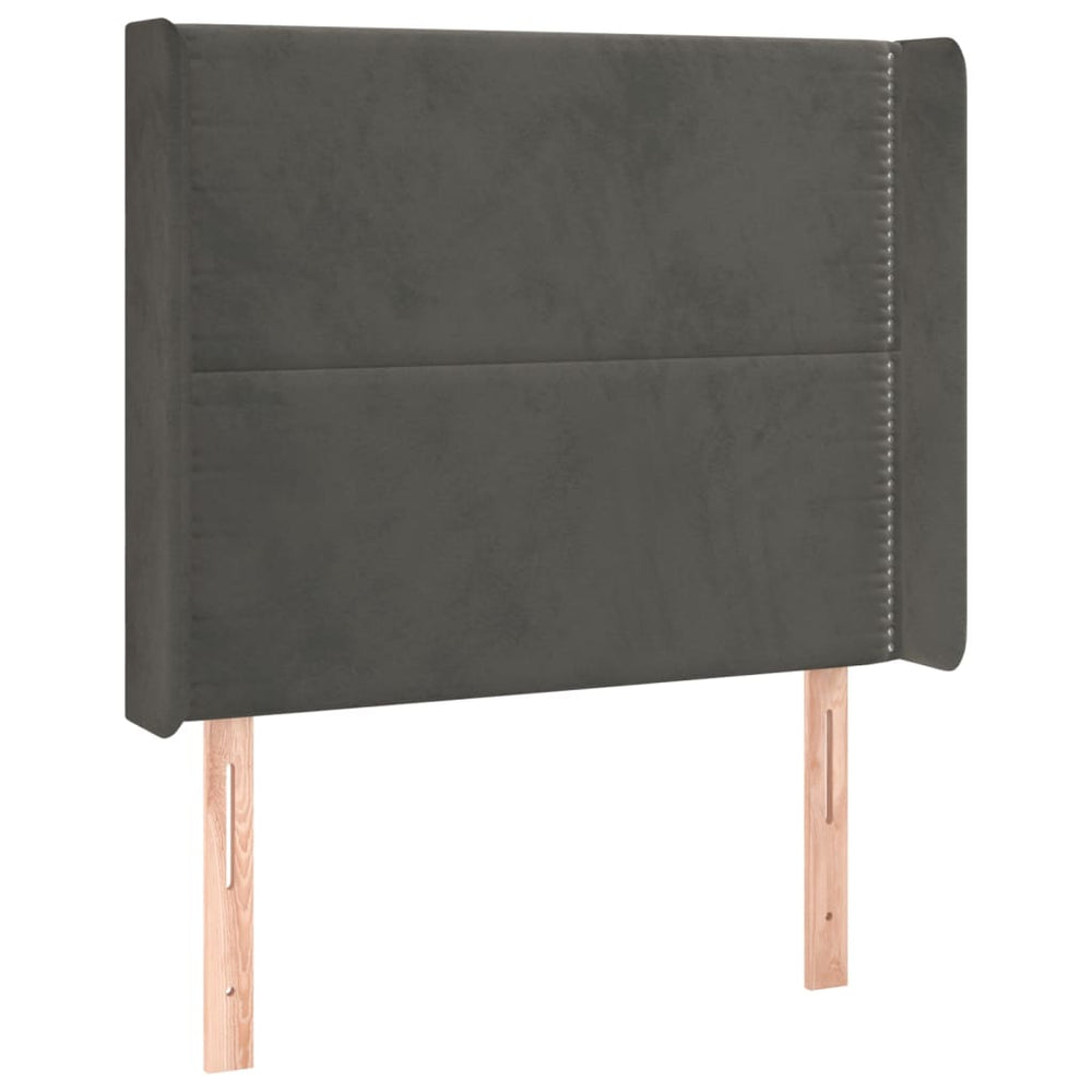 vidaXL Wingback Headboard Dark Grey 93x16x118/128 cm Velvet