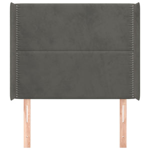 vidaXL Wingback Headboard Dark Grey 93x16x118/128 cm Velvet