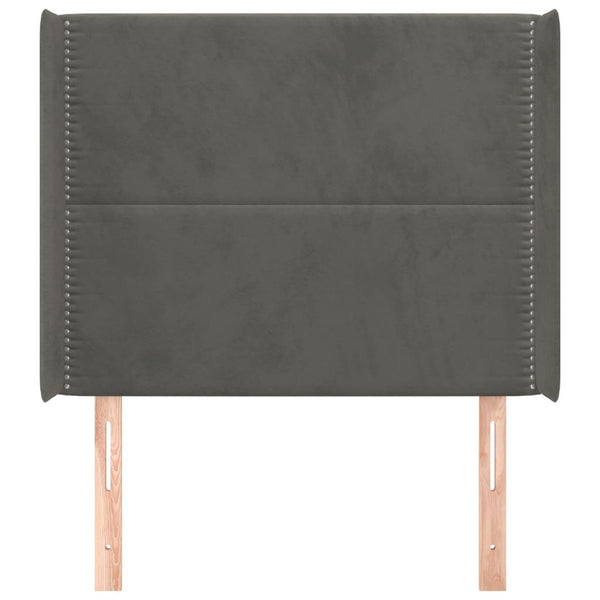 vidaXL Wingback Headboard Dark Grey 93x16x118/128 cm Velvet