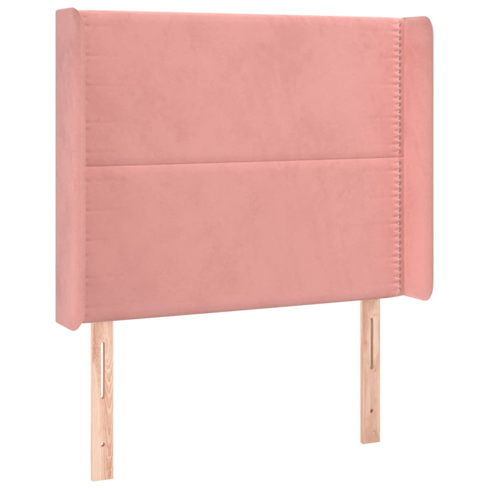 vidaXL Wingback Headboard Pink 93x16x118/128 cm Velvet