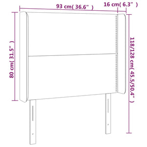 vidaXL Wingback Headboard Pink 93x16x118/128 cm Velvet
