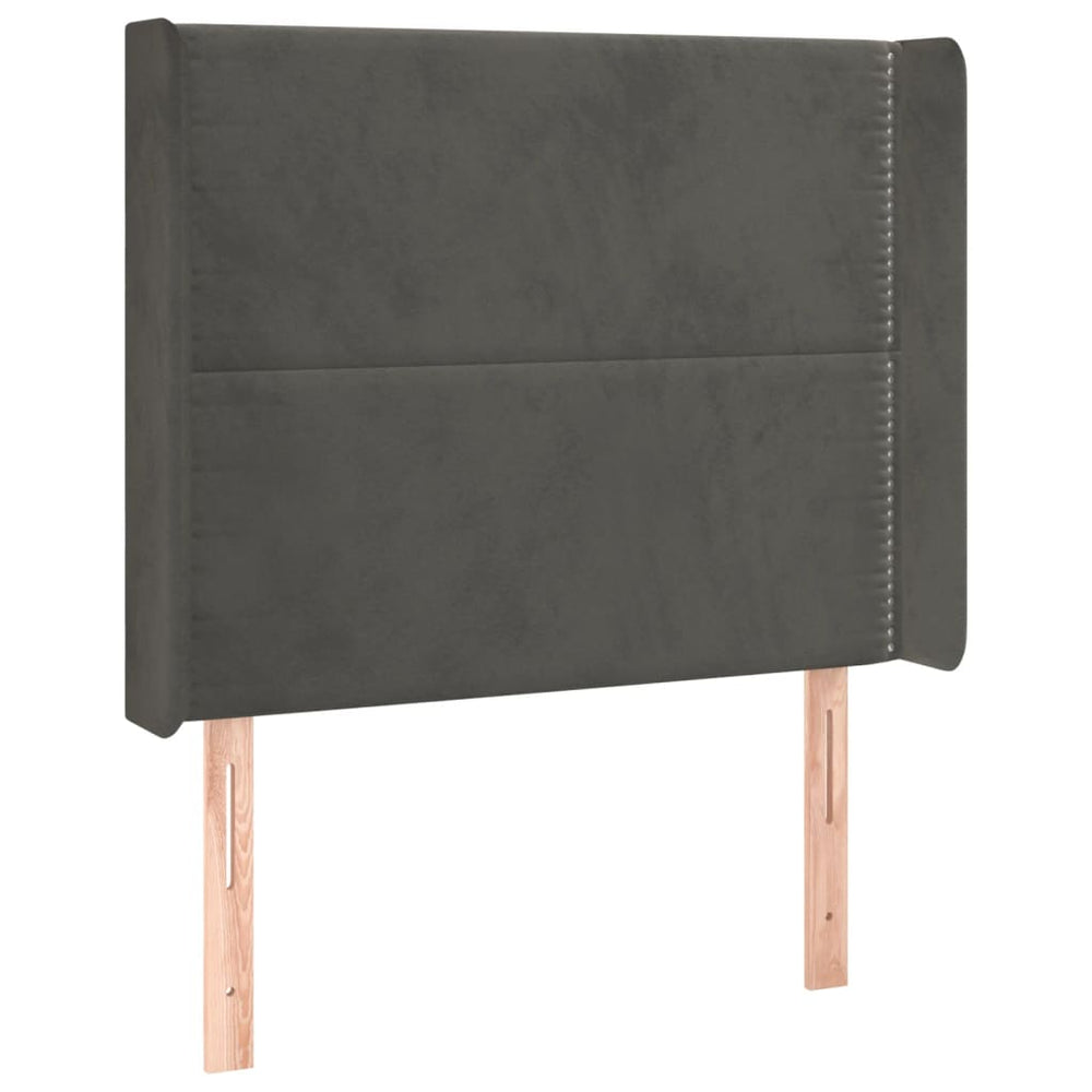 vidaXL Wingback Headboard Dark Grey 103x16x118/128 cm Velvet