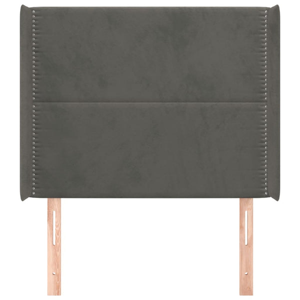 vidaXL Wingback Headboard Dark Grey 103x16x118/128 cm Velvet