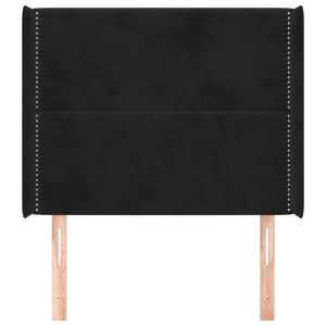 vidaXL Wingback Headboard Black 103x16x118/128 cm Velvet