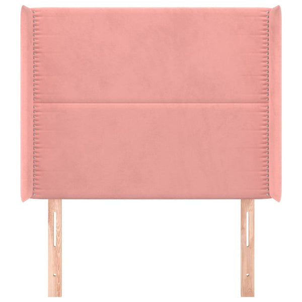 vidaXL Wingback Headboard Pink 103x16x118/128 cm Velvet