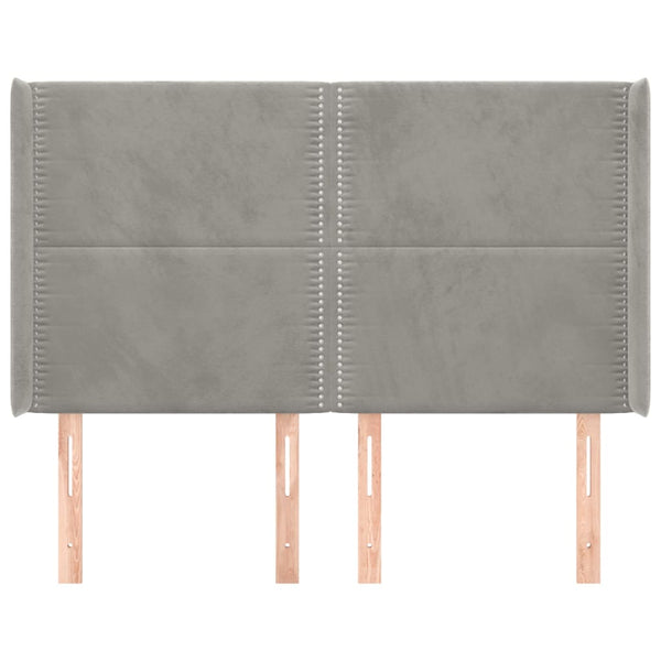 vidaXL Wingback Headboard Light Grey 147x16x118/128 cm Velvet