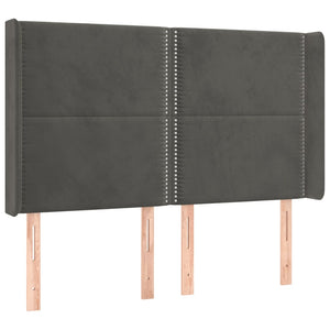 vidaXL Wingback Headboard Dark Grey 147x16x118/128 cm Velvet