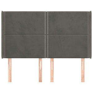 vidaXL Wingback Headboard Dark Grey 147x16x118/128 cm Velvet