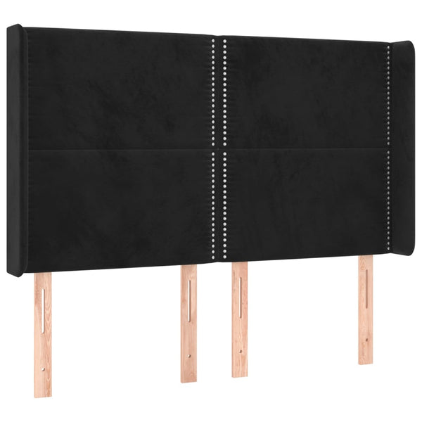 vidaXL Tufted Headboard Black 147x16x118/128 cm Velvet