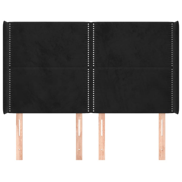 vidaXL Tufted Headboard Black 147x16x118/128 cm Velvet