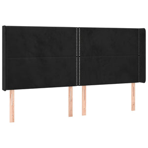vidaXL Wingback Headboard Black 163x16x118/128 cm Velvet