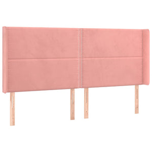 vidaXL Wingback Headboard Pink 163x16x118/128 cm Velvet