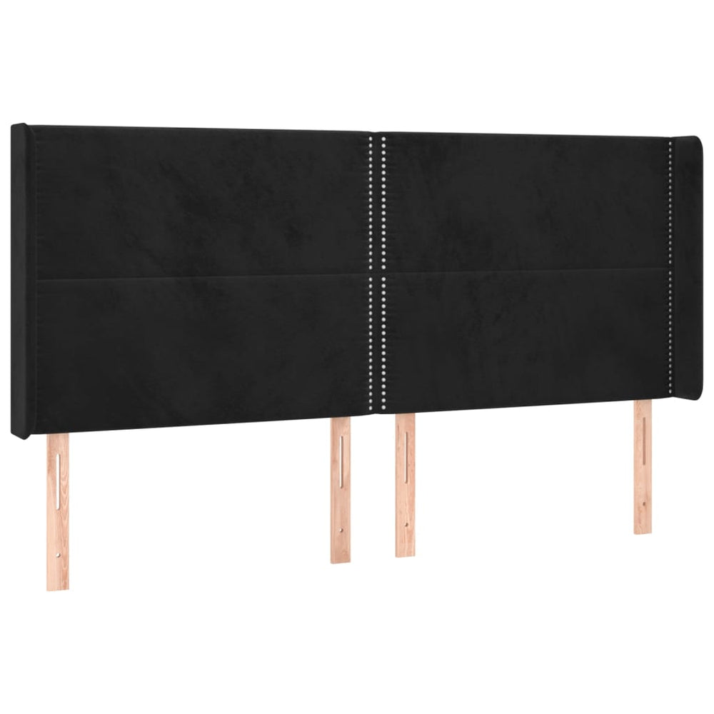 vidaXL Wingback Headboard Black 183x16x118/128 cm Velvet