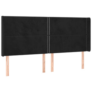 vidaXL Wingback Headboard Black 183x16x118/128 cm Velvet