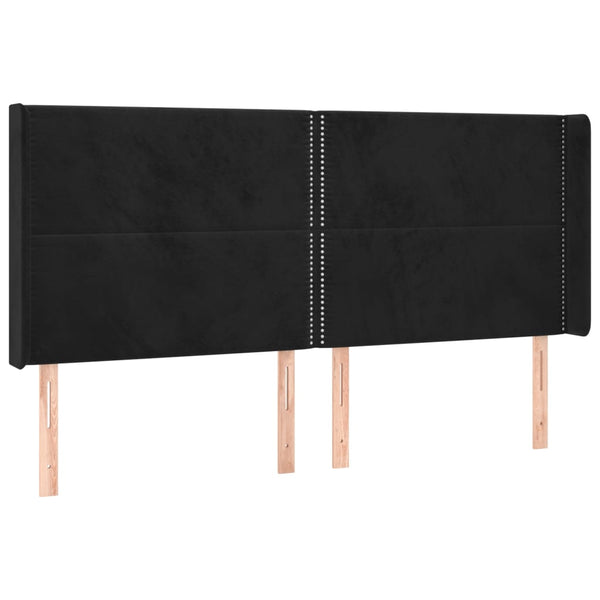 vidaXL Wingback Headboard Black 183x16x118/128 cm Velvet