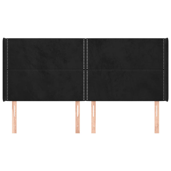 vidaXL Wingback Headboard Black 183x16x118/128 cm Velvet