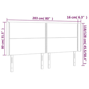 vidaXL Wingback Headboard Light Gray 203x16x118/128 cm Velvet