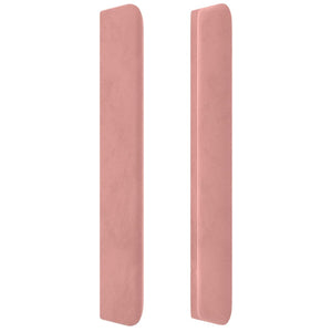 vidaXL Wingback Headboard Pink 203x16x118/128 cm Velvet