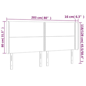 vidaXL Wingback Headboard Pink 203x16x118/128 cm Velvet