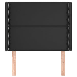 vidaXL Wingback Headboard Black 93x16x118/128 cm Faux Leather