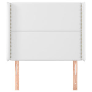 vidaXL Wingback Headboard White 93x16x118/128 cm Faux Leather