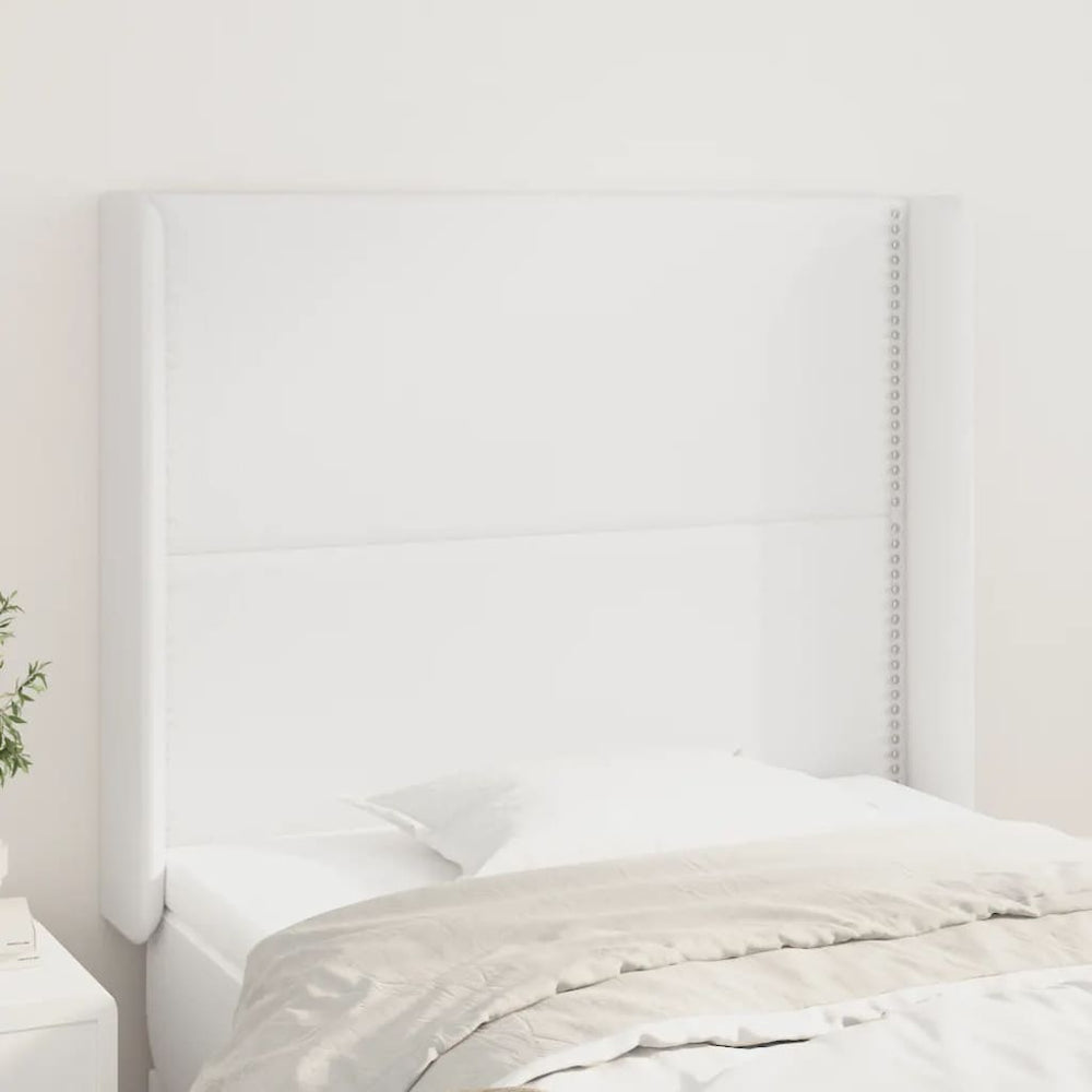 vidaXL Wingback Headboard White 93x16x118/128 cm Faux Leather