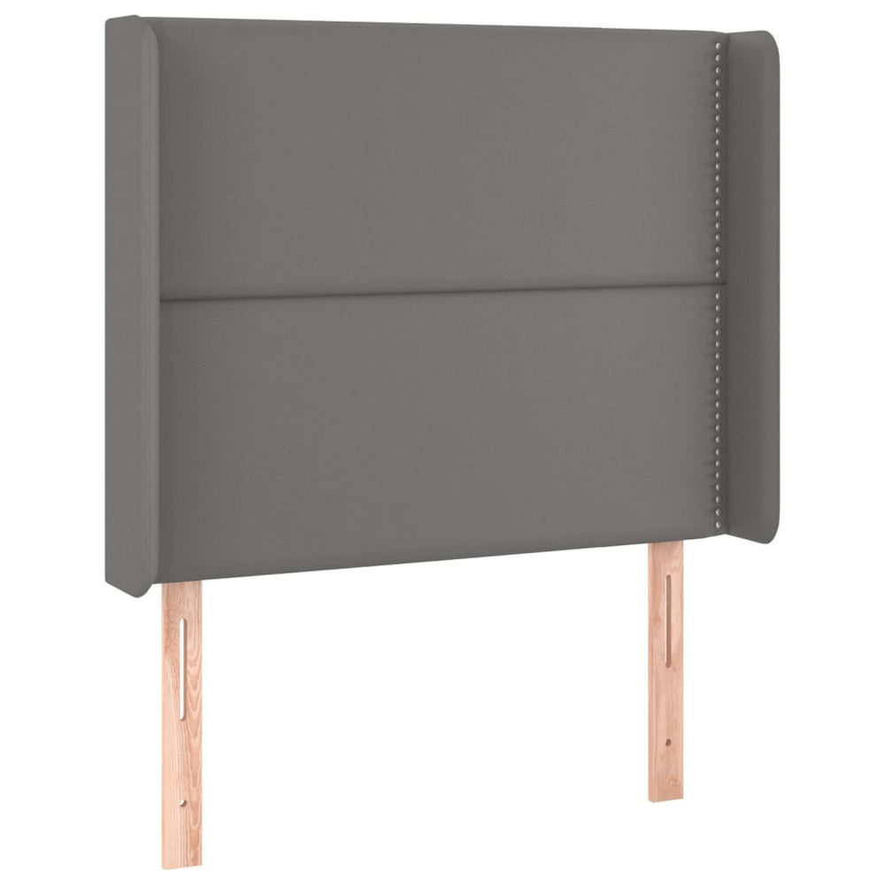 vidaXL Wingback Headboard Grey 93x16x118/128 cm Faux Leather