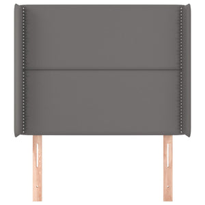 vidaXL Wingback Headboard Grey 93x16x118/128 cm Faux Leather