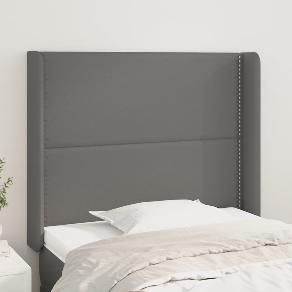 vidaXL Wingback Headboard Grey 93x16x118/128 cm Faux Leather
