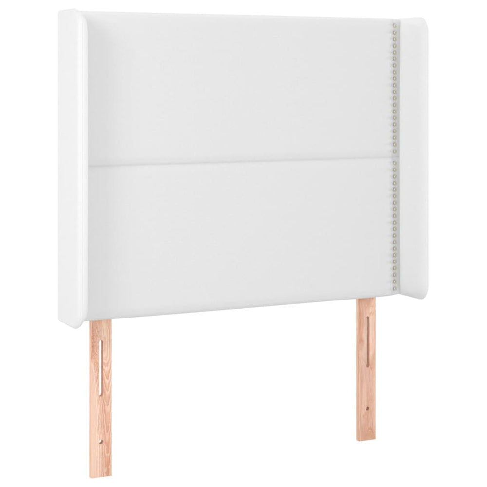 vidaXL Wingback Headboard White 103x16x118/128 cm Faux Leather