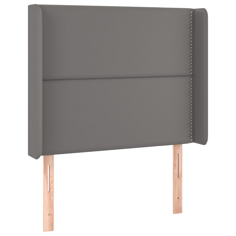 vidaXL Wingback Headboard Grey 103x16x118/128 cm Faux Leather