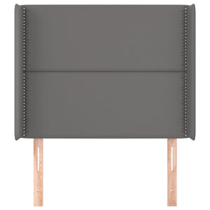 vidaXL Wingback Headboard Grey 103x16x118/128 cm Faux Leather