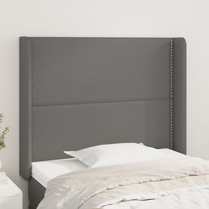 vidaXL Wingback Headboard Grey 103x16x118/128 cm Faux Leather