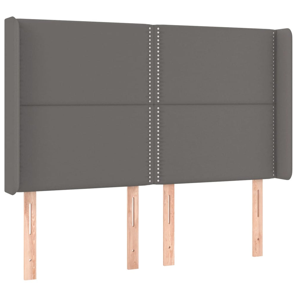 vidaXL Wingback Headboard Grey 147x16x118/128 cm Faux Leather