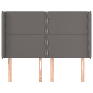 vidaXL Wingback Headboard Grey 147x16x118/128 cm Faux Leather