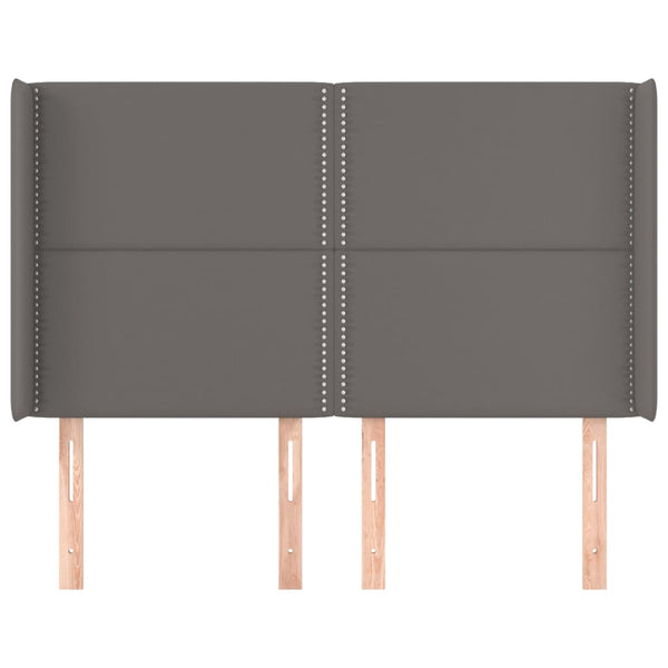 vidaXL Wingback Headboard Grey 147x16x118/128 cm Faux Leather