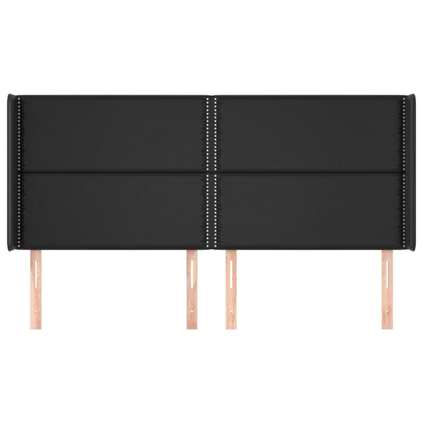 vidaXL Wingback Headboard Black 183x16x118/128 cm Faux Leather
