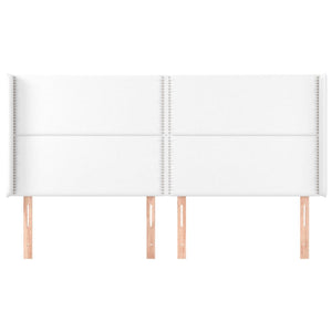 vidaXL Wingback Headboard White 203x16x118/128 cm Faux Leather