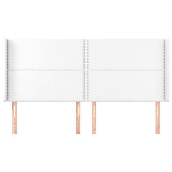 vidaXL Wingback Headboard White 203x16x118/128 cm Faux Leather